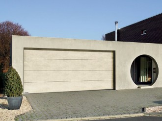 Sekční vrata Hormann L drážka imitace betonu.