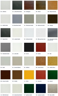 Vzorník 35 odstínů hliníkové lamely