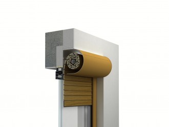 Řez roletou, hliníkový pohledový kastlík půlkulatý