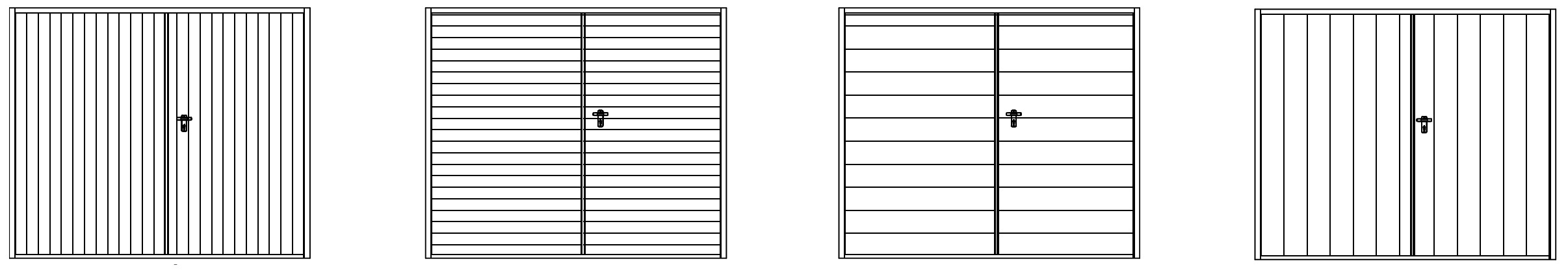 Motivy plechových garážových vrata dvoukřídlých.
