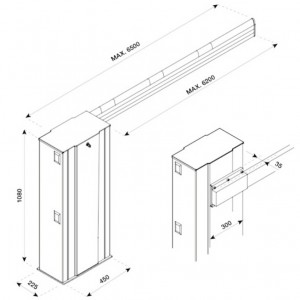 Schéma průmyslové závory Beninca VE.650