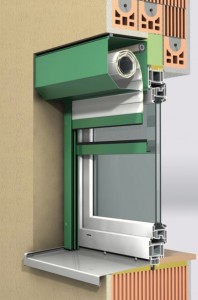 Venkovní rolety se sítí proti hmyzu - schránka 45st. montáž před oknem